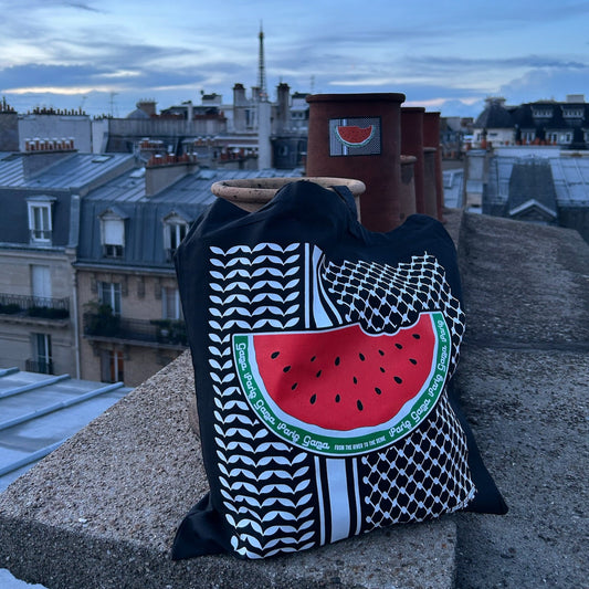 tote-bag black édition Paris Gaza
