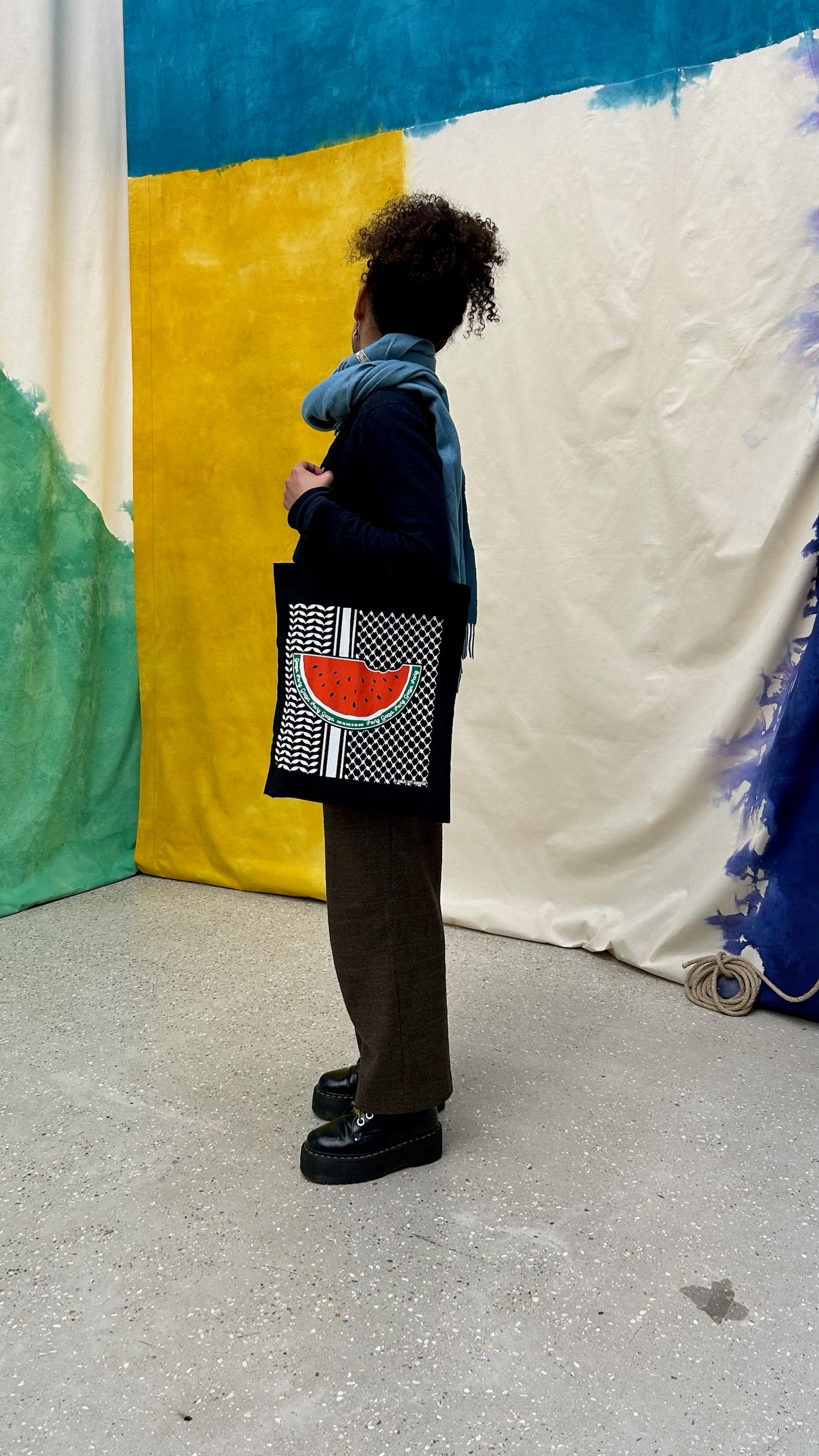tote-bag black édition Paris Gaza